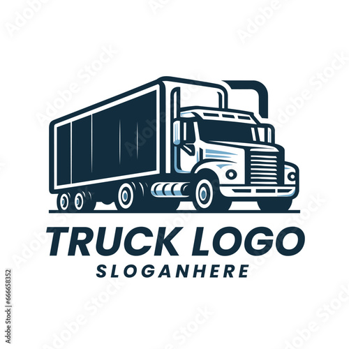 Vector freight truck delivery and cargo truck logo vector
