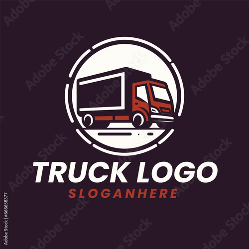 Vector freight truck delivery and cargo truck logo vector
