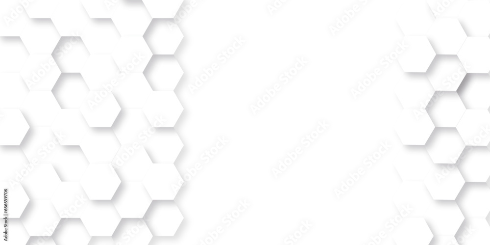 Obraz premium Abstract background with hexagon, modern abstract vector polygonal pattern. Futuristic abstract honeycomb technology white background. Luxury white hexagon pattern.
