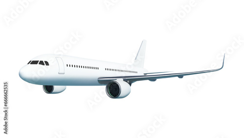 Realistic aircraft or airplane on side view, vector illustration