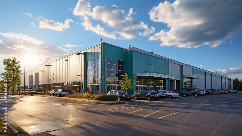 Obraz premium Structure of a contemporary logistics facility..