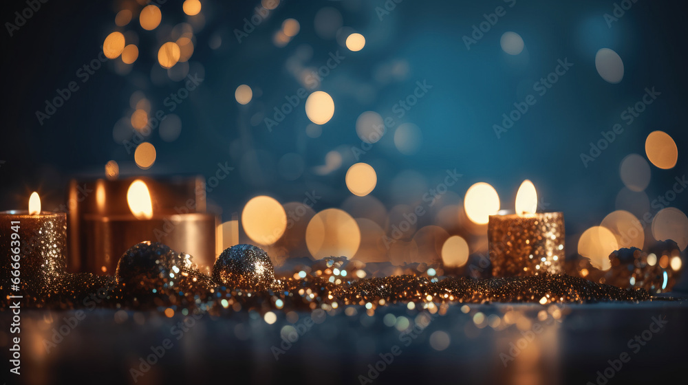 christmas decoration and lights. defocused background. christmas decoration and lights. defocused background.