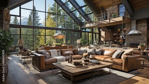 High ceilings and industrial accents characterise this modernised barn dwelling. .