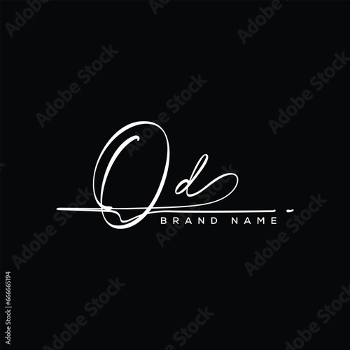 OD letter beauty handwriting vector logo.  photo