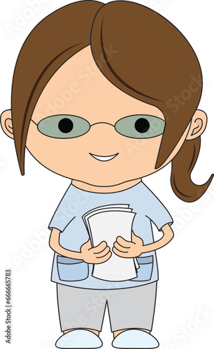 Illustrations medical personnel, doctor, nurse, health, medicine. Medical characters. Cute doctors, stomatologs and nurses. Men and women are avatars. Vector flat illustration.