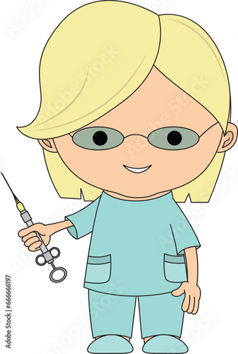 Illustrations medical personnel, doctor, nurse, health, medicine. Medical characters. Cute doctors, stomatologs and nurses. Men and women are avatars. Vector flat illustration.