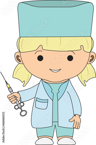 Illustrations medical personnel, doctor, nurse, health, medicine. Medical characters. Cute doctors, stomatologs and nurses. Men and women are avatars. Vector flat illustration.