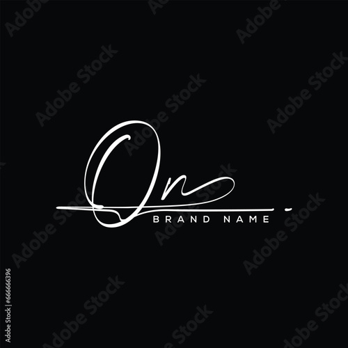 ON letter beauty handwriting vector logo. 