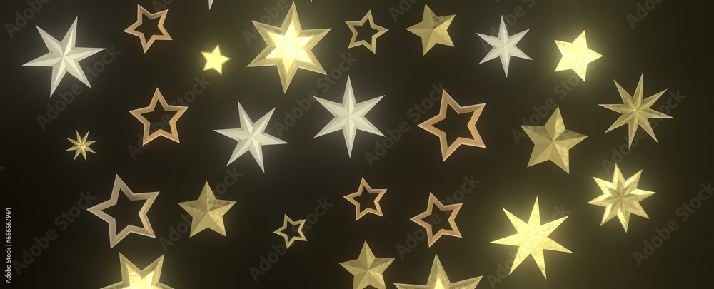 Stellar Christmas Drift: Radiant 3D Illustration Showcasing Descending Holiday Stars in Motion Stellar Christmas Drift: Radiant 3D Illustration Showcasing Descending Holiday Stars in Motion