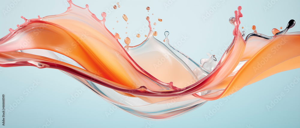 Realistic Liquid water splashes. pastel luxury background. - obrazy, fototapety, plakaty 