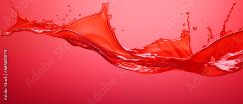 Realistic Liquid water splashes. red luxury background.