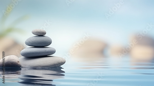 Stone pyramid zen concept template copy space