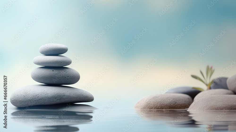 Stone pyramid zen concept template copy space Stone pyramid zen concept template copy space