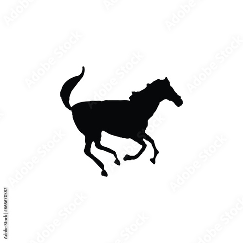 Horse icon. Simple style fast speed poster background symbol. Horse brand logo design element. Horse t-shirt printing. Vector for sticker.