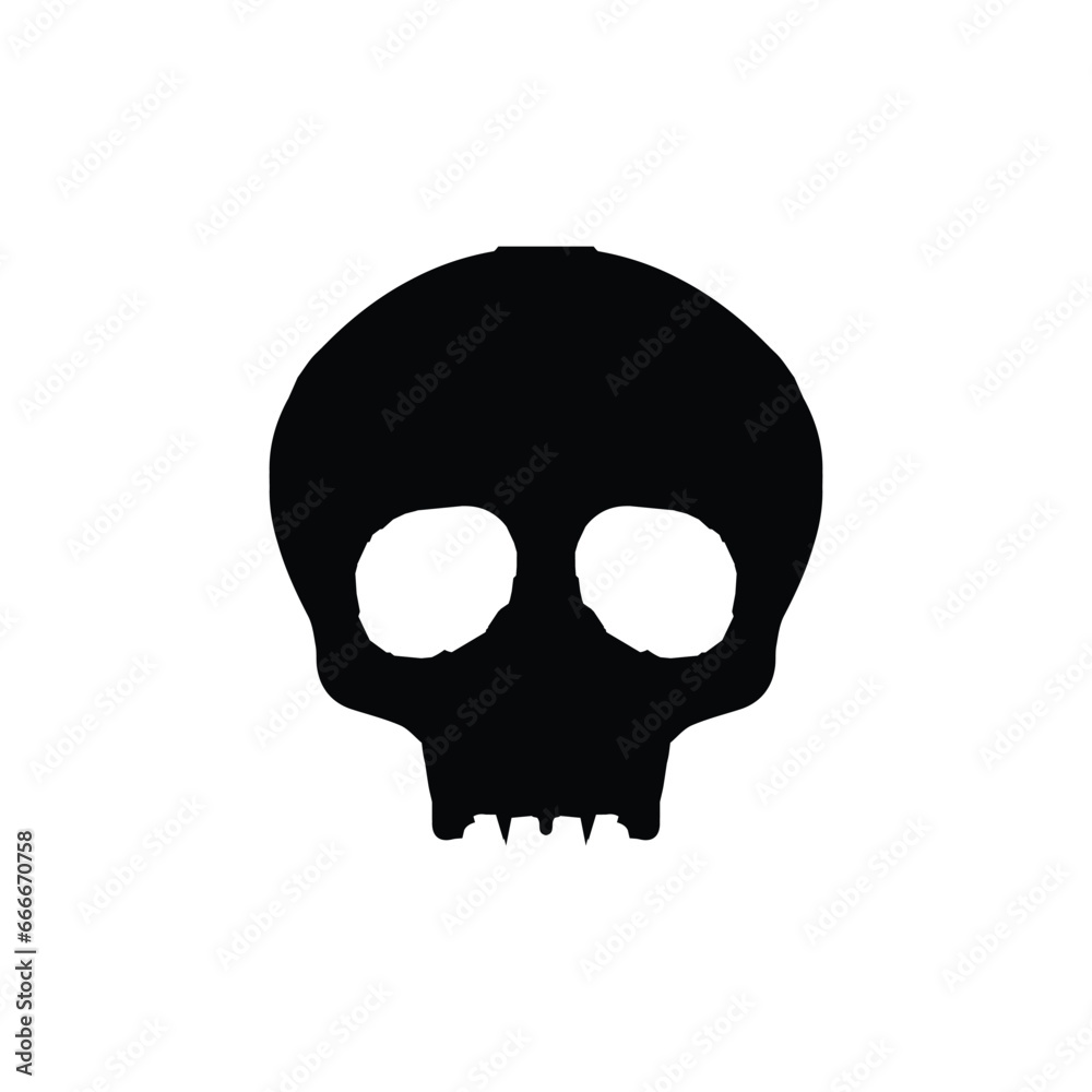 Skull icon. Simple style Halloween holiday poster background symbol. Skull brand logo design element. Skull t-shirt printing. Vector for sticker. Skull icon. Simple style Halloween holiday poster background symbol. Skull brand logo design element. Skull t-shirt printing. Vector for sticker.