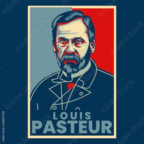 Louis Pasteur Propaganda Style Poster Vector Illustration