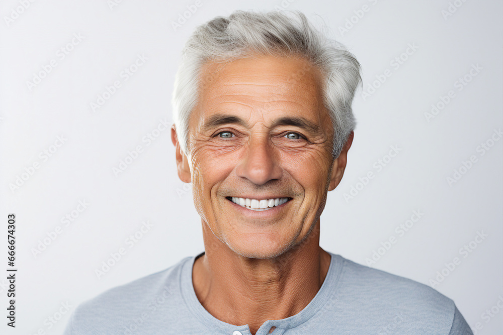Generative AI picture of cheerful man after whitening teeth procedure in dental clinic isolated on white background Generative AI picture of cheerful man after whitening teeth procedure in dental clinic isolated on white background
