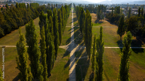 Canvastavla Aerial view of the park in the Ducal Palace in Sassuolo