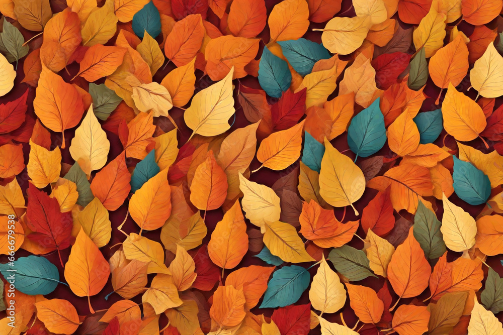 abstract background with leaves in autumn colors. Created using generative AI tools abstract background with leaves in autumn colors. Created using generative AI tools