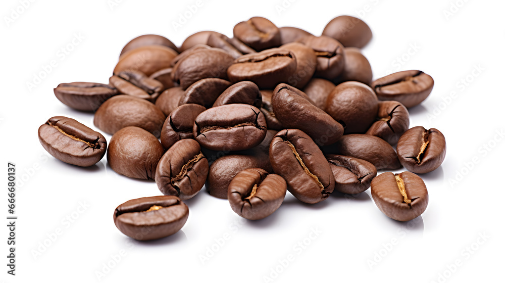Coffee beans isolated on white background,closeup front Coffee beans isolated on white background,closeup front