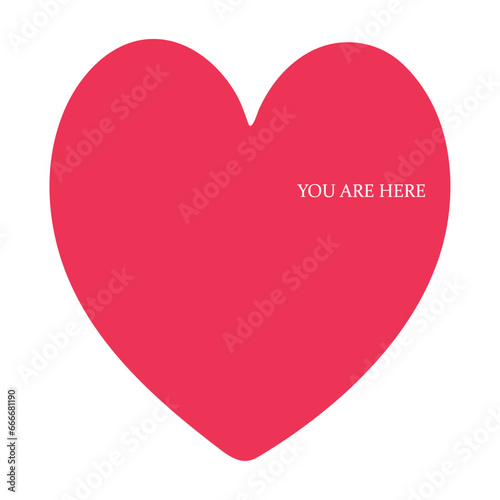 Heart you are here, vector, hand drawn illustration.