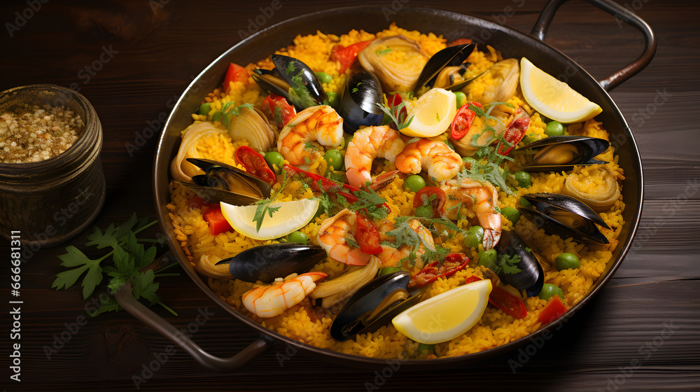Tasty paella dish Tasty paella dish