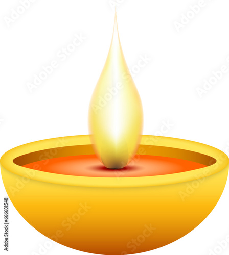 Burning candle 3d vector illustration.