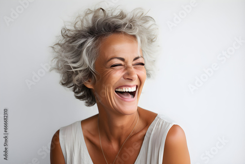 Joyful Senior Woman Embracing Life in Vibrant Portrait