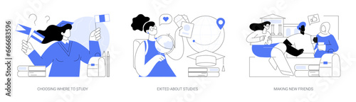 Study abroad isolated cartoon vector illustrations se