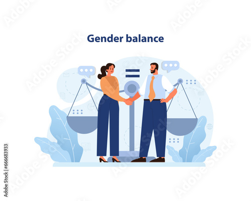 SDG or sustainable development goal. Gender balance and equality.