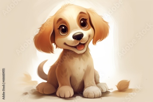 Watercolor drawing dog Beagle portrait on a white background. Digital painting illustration