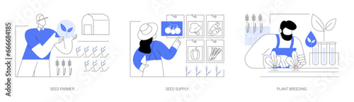 Seeds and plant breeding isolated cartoon vector illustrations se