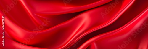 Luxury Background: Silky Waves of Red Velvet. Abstract Cloth-like Liquid Flow on Elegant Wallpaper Design for Luxurious Christmas Background.