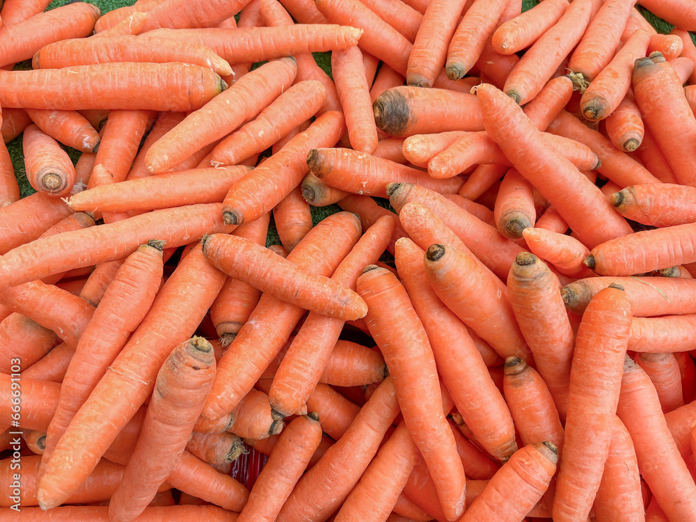 raw food background with heap of fresh carrots raw food background with heap of fresh carrots