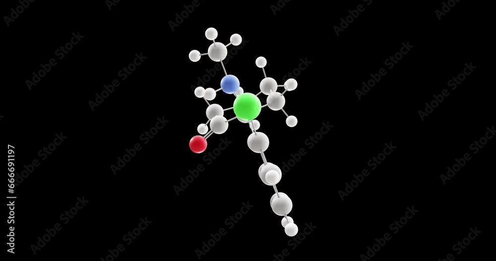 esketamine molecule, rotating 3D model of antidepressants, looped video with alpha channel esketamine molecule, rotating 3D model of antidepressants, looped video with alpha channel