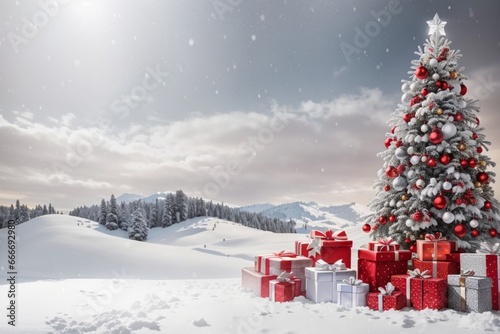 christmas tree and gifts © christmas