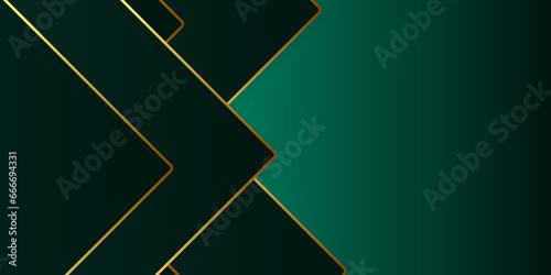 Dark green backdrop rectangles with golden lines background. Modern abstract background black dop with golden luxury. Seamless surface pattern design with diamond cut. Lozenge motif. Repeated black.