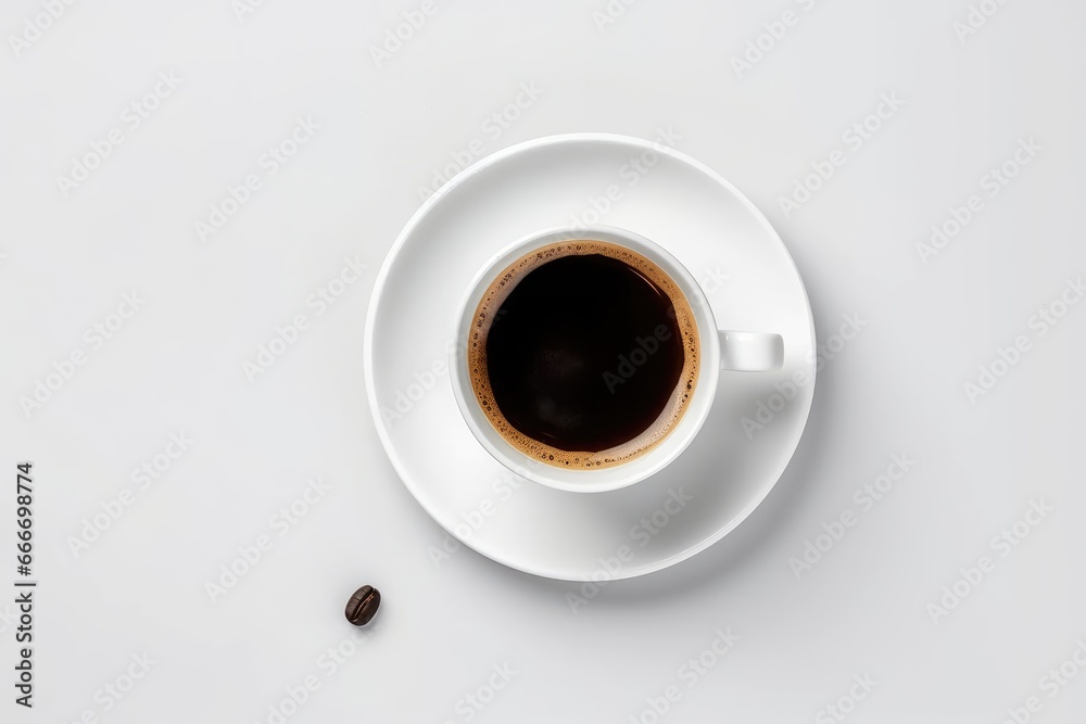 white cup and saucer with freshly brewed strong black coffee white cup and saucer with freshly brewed strong black coffee