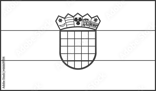 Croatia flag, for color the flag. Draft flag.