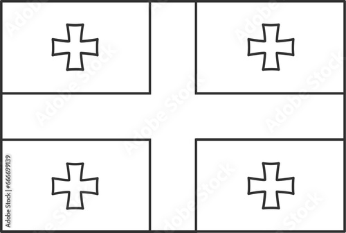Georgia flag, for color the flag. Draft flag.