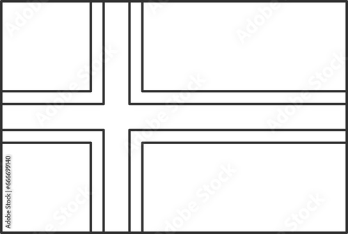Iceland flag, for color the flag. Draft flag.