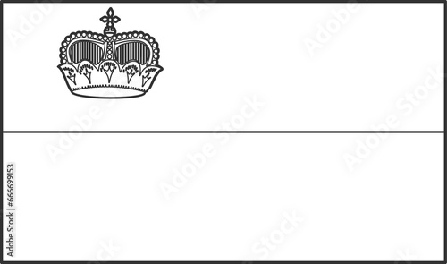 Liechtenstein flag, for color the flag. Draft flag.