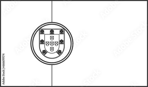 Portugal flag, for color the flag. Draft flag.
