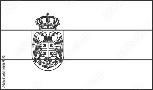 Serbia flag, for color the flag. Draft flag.