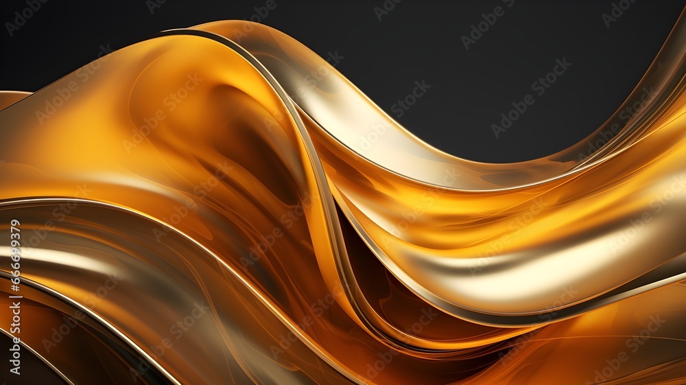 Obraz premium abstract glistening golden solid form