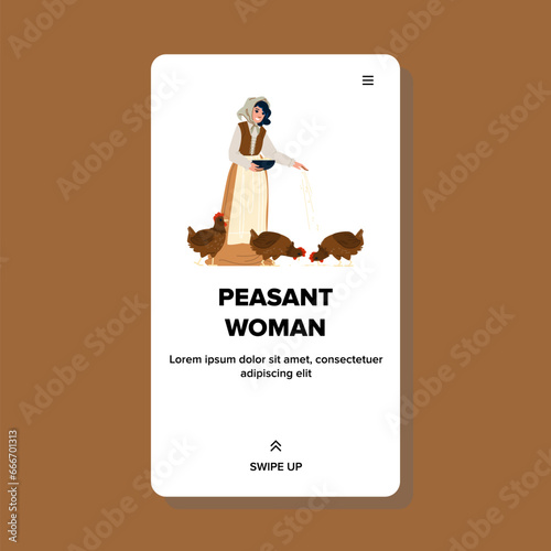 farmer peasant woman vector. worker history, historical farm, male garden farmer peasant woman web flat cartoon illustration