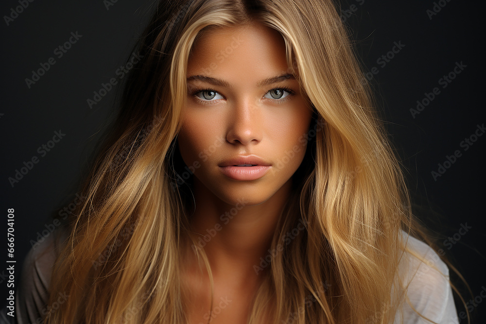portrait of a beautiful young woman with long hair portrait of a beautiful young woman with long hair
