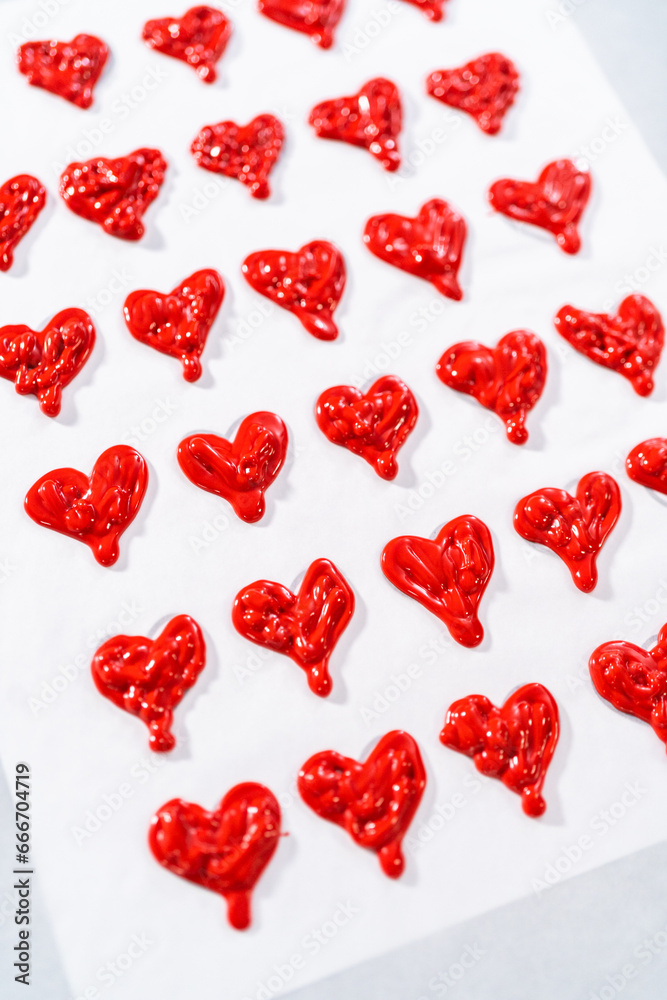 Chocolate Cookies with Chocolate Hearts Chocolate Cookies with Chocolate Hearts