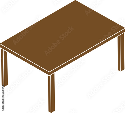 Cartoon Black and White Isolated Illustration Vector Of A Simple Wooden Table
