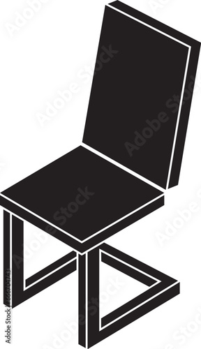 Cartoon Black and White Isolated Illustration Vector Of A Furniture Seating Solo Chair